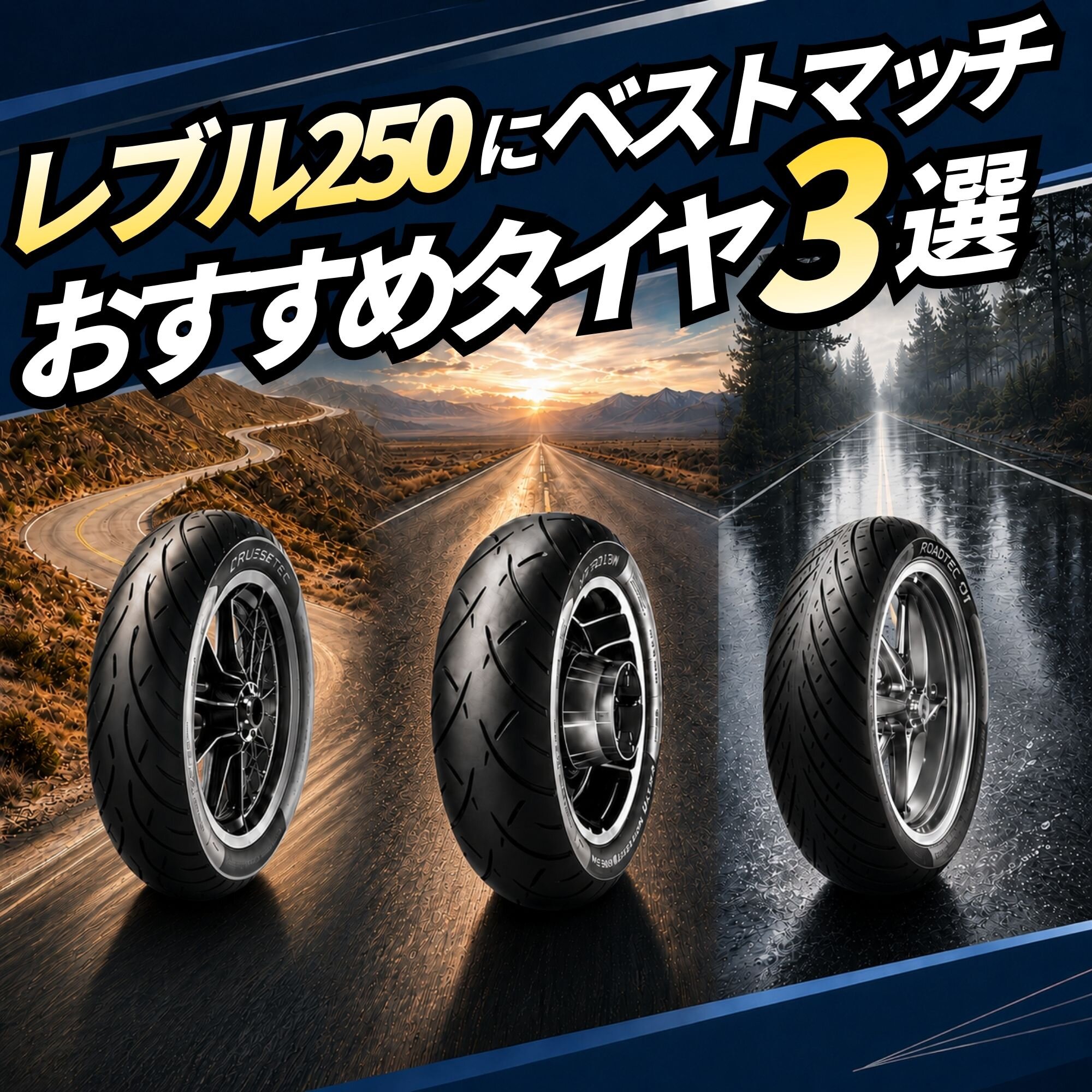 レブル250におすすめのタイヤ3選｜タイヤサイズと用途別の選び方