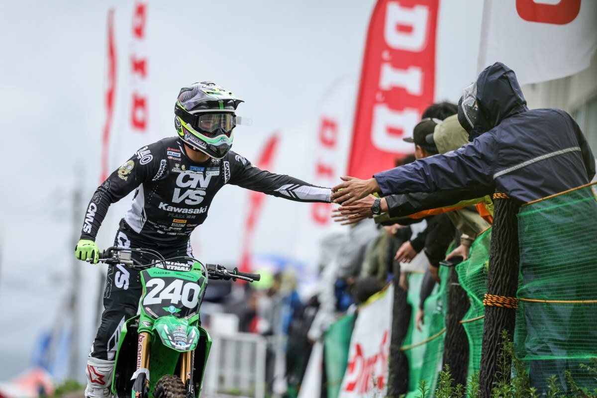 レース後の横澤選手